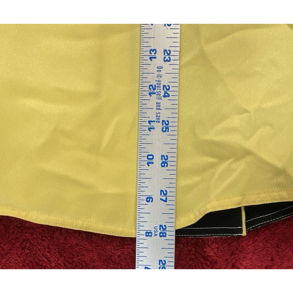 Vintage Due Per Due S 12 %100 Silk Yellow Blouse Long Sleeve Shirt Waitress 80s - Picture 9 of 10